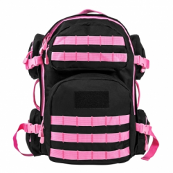 Tactical Backpack - Black with Pink Trim