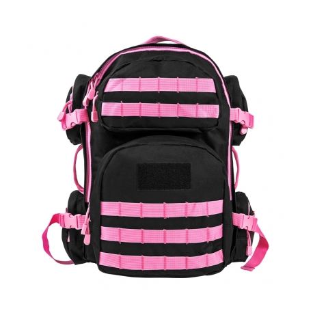 Tactical Backpack - Black with Pink Trim