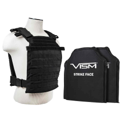 LARGER FAST PLATE CARRIER WITH 11"X14' LEVEL IIIA SHOOTER'S CUT 2X SOFT BALLISTIC PANELS/ BLACK