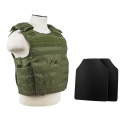 EXPERT PLATE CARRIER WITH 10"X12' LEVEL IIIA SHOOTER'S CUT 2X HARD BALLISTIC PLATES/ GREEN