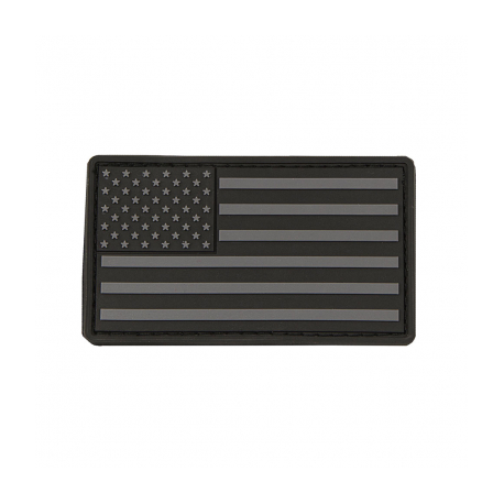 USA Flag Patch PVC Black