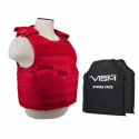 Expert Plate Carrier Vest (Med-2xl) With 10"X12' Level Iiia Shooters Cut 2x Soft Ballistic Panels/ MED-2XL/ Red