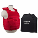 Expert Plate Carrier Vest With 11"X14' Level Iiia Shooters Cut 2x Soft Ballistic Panels/ Red