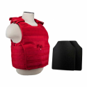 Expert Plate Carrier Vest (Med-2xl) With 10"X12' Level Iiia Shooters Cut 2x Hard Ballistic Panels/ MED-2XL/ Red