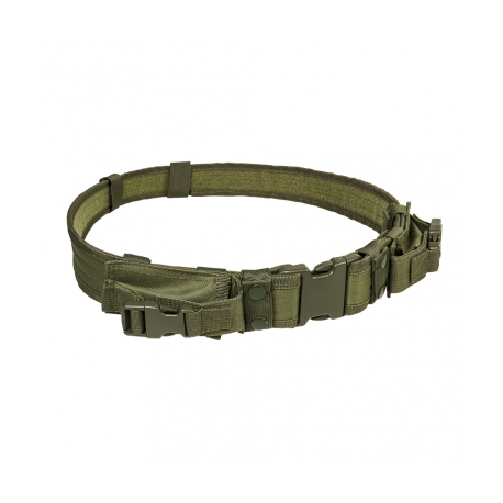Tactical Belt w/Two Pouches - Green