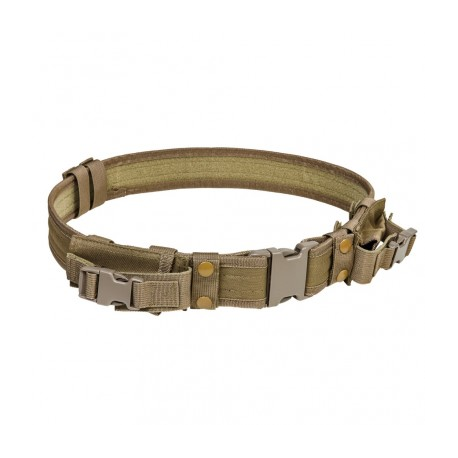 Tactical Belt w/Two Pouches - Tan