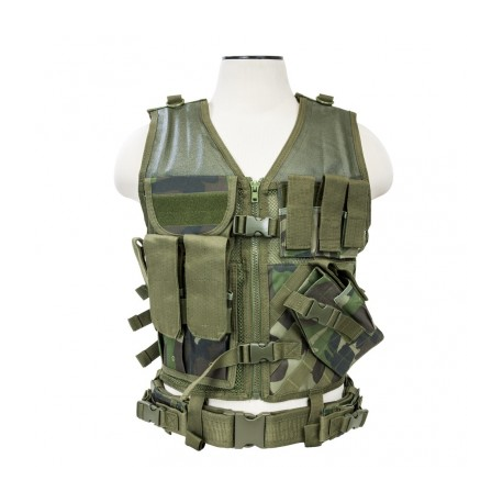 Tactical Vest [MED-2XL] - Woodland Camo