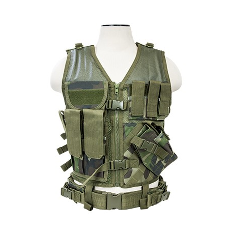 Tactical Vest [2XL+] - Woodland Camo