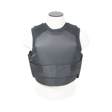 Black Concealed Carrier Vest with two Level IIIA Ballistic panels - XL