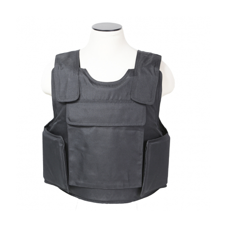 Black Outer Carrier Vest with four Level IIIA Ballistic panels